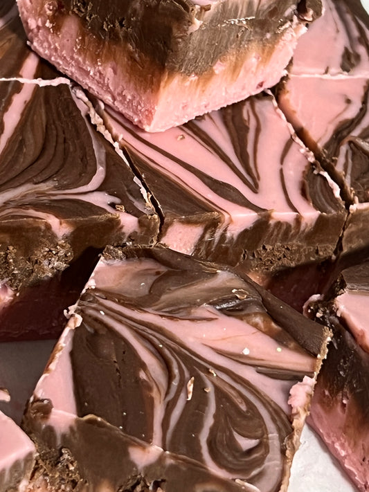 Raspberry Chocolate Swirl Fudge | Rich Gourmet Fudge