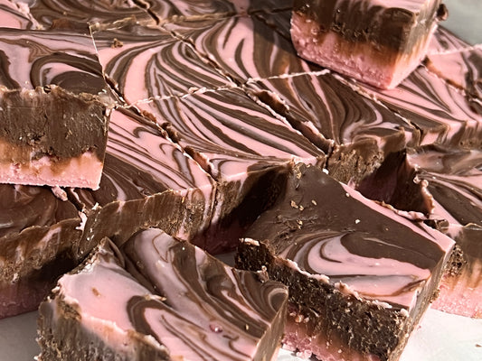 Raspberry Chocolate Swirl Fudge | Rich Gourmet Fudge