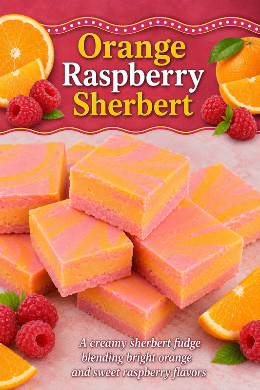 Orange Raspberry Sherbet Fudge | Gourmet Fruit Fudge
