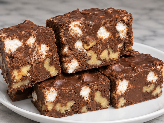 Rocky Road Fudge | Marshmallow & Walnut Chocolate Fudge
